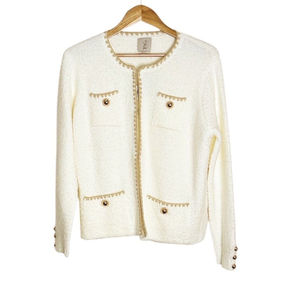 Sioni Lady Cardigan Ivory Size Large NWT - Picture 2 of 10